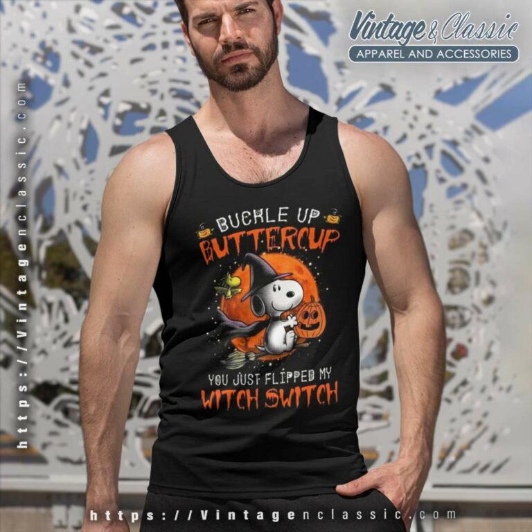 Snoopy Halloween Shirt Buckle Up Buttercup Tank Top Racerback Snoopy Halloween Shirt Buckle Up Buttercup Tank Top Racerback