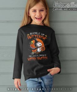 Snoopy Halloween Shirt Buckle Up Buttercup kids Longsleeves