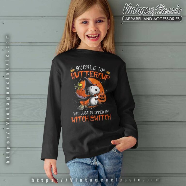 Snoopy Halloween Shirt Buckle Up Buttercup kids Longsleeves Snoopy Halloween Shirt Buckle Up Buttercup kids Longsleeves