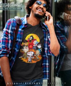 Snoopy Halloween Shirt Dog And Gang Transparent V Neck TShirt