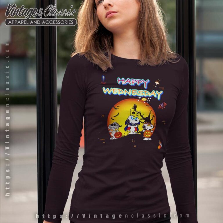 Snoopy Halloween Shirt Happy Wednesday Long Sleeve Tee Snoopy Halloween Shirt Happy Wednesday Long Sleeve Tee