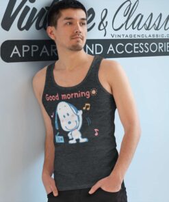 Snoopy Happy Good Morning Funny Tank Top Racerback
