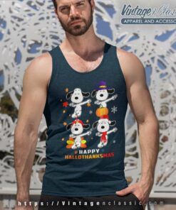 Snoopy Happy Hallo Thanksmas Tank Top Racerback