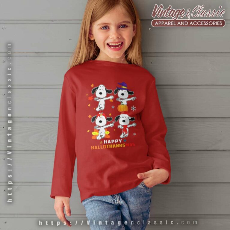 Snoopy Happy Hallo Thanksmas kids Longsleeves Snoopy Happy Hallo Thanksmas kids Longsleeves