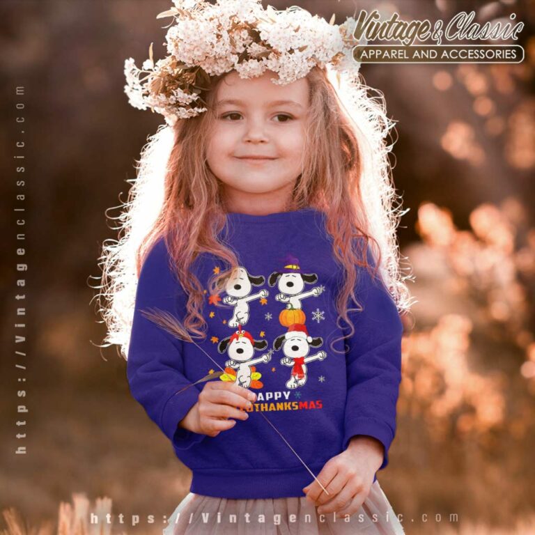 Snoopy Happy Hallo Thanksmas kids Sweetshirt Snoopy Happy Hallo Thanksmas kids Sweetshirt