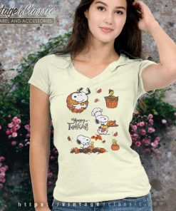 Snoopy Happy Thanksgiving Shirt Thanksgiving Day V Neck TShirt