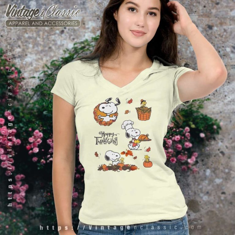 Snoopy Happy Thanksgiving Shirt Thanksgiving Day V Neck TShirt Snoopy Happy Thanksgiving Shirt Thanksgiving Day V Neck TShirt