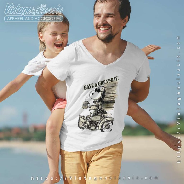 Snoopy Harley Davidson Have A Great Day V neck Snoopy Harley Davidson Have A Great Day V neck