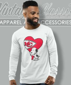 Snoopy Heart Love Kc Chiefs Long Sleeve Tee