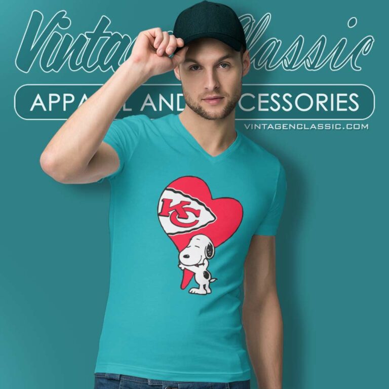 Snoopy Heart Love Kc Chiefs V Neck TShirt Snoopy Heart Love Kc Chiefs V Neck TShirt