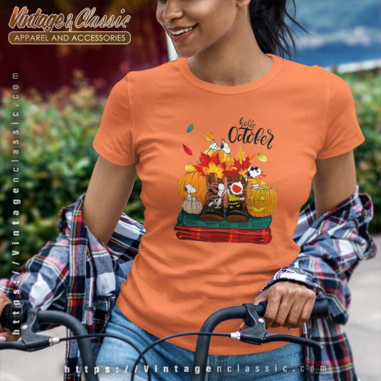 Snoopy Hello October Shirt Halloween Women TShirt Snoopy Hello October Shirt Halloween Women TShirt