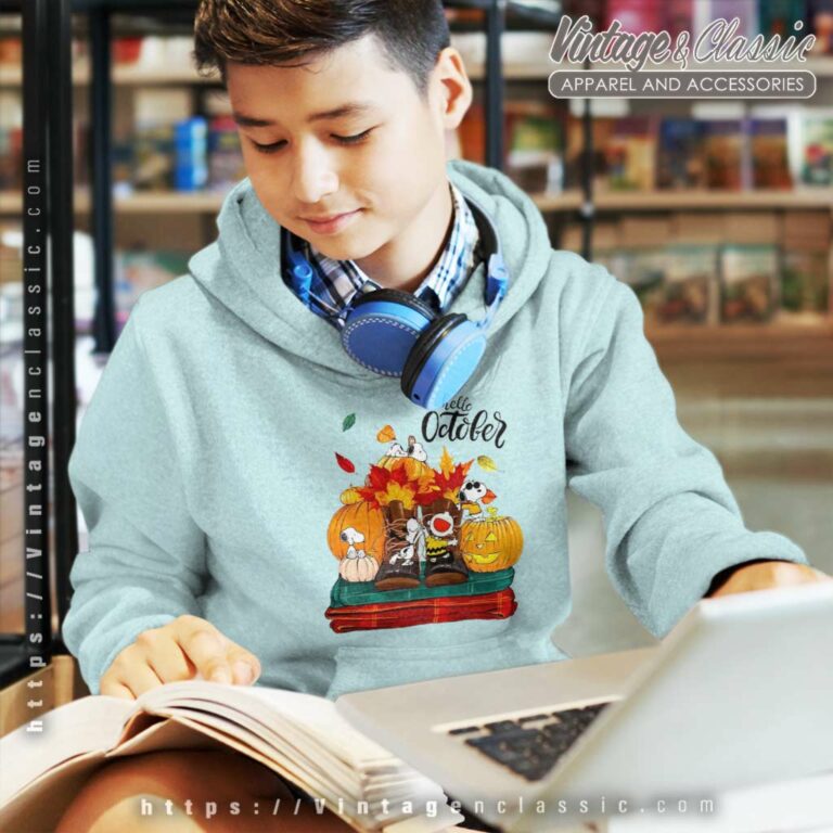 Snoopy Hello October Shirt Halloween kids Hoodie Snoopy Hello October Shirt Halloween kids Hoodie