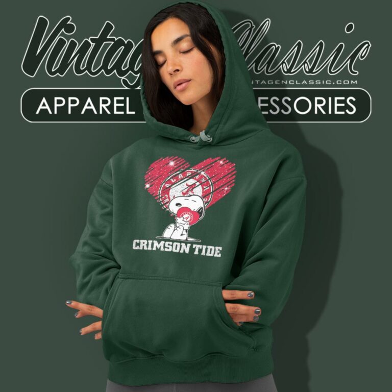 Snoopy Hug Alabama Crimson Tide Heart Diamond Hoodie Snoopy Hug Alabama Crimson Tide Heart Diamond Hoodie