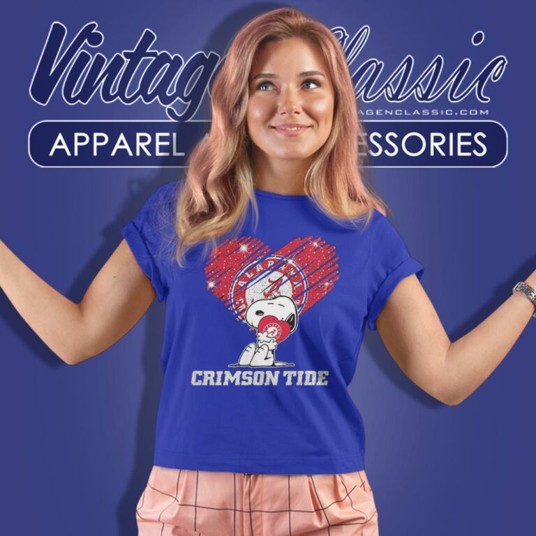 Snoopy Hug Alabama Crimson Tide Heart Diamond Women T Shirt Snoopy Hug Alabama Crimson Tide Heart Diamond Women T Shirt