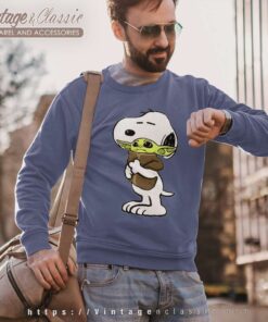Snoopy Hugging Baby Yoda Star Wars Sweatshirt