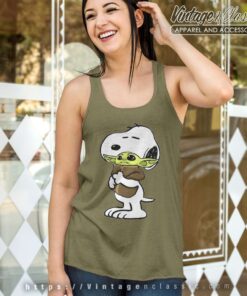 Snoopy Hugging Baby Yoda Star Wars Tank Top Racerback