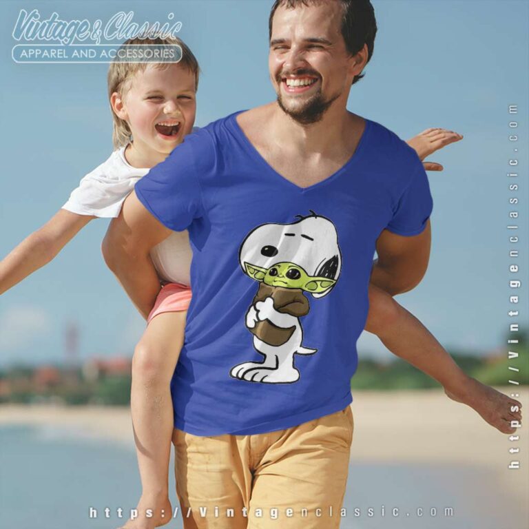 Snoopy Hugging Baby Yoda Star Wars V Neck TShirt Snoopy Hugging Baby Yoda Star Wars V Neck TShirt