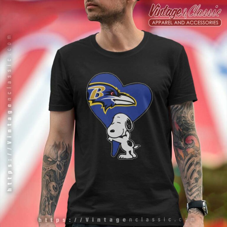Snoopy Hugs The Baltimore Ravens Heart T Shirt Snoopy Hugs The Baltimore Ravens Heart T Shirt