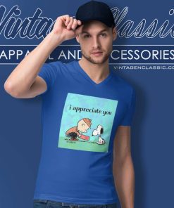 Snoopy I Appreciate You Charlie Brown V Neck TShirt