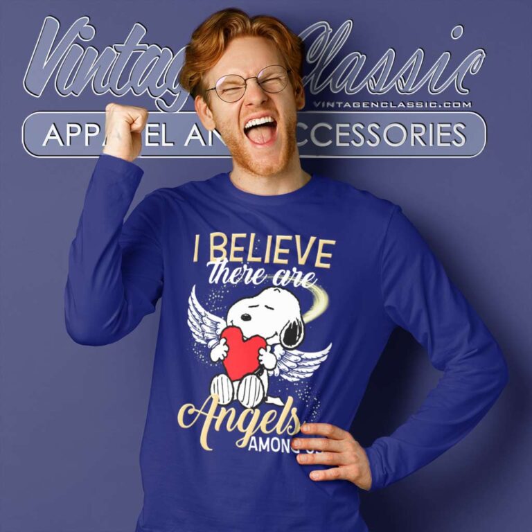 Snoopy I Believe There Are Angels Among Us Long Sleeve Tee Snoopy I Believe There Are Angels Among Us Long Sleeve Tee
