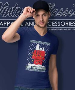 Snoopy I Got That Dog In Me Ugly Christmas V Neck TShirt