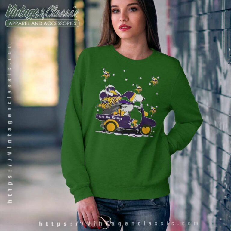 Snoopy I Love The Vikings Christmas Sweatshirt Snoopy I Love The Vikings Christmas Sweatshirt