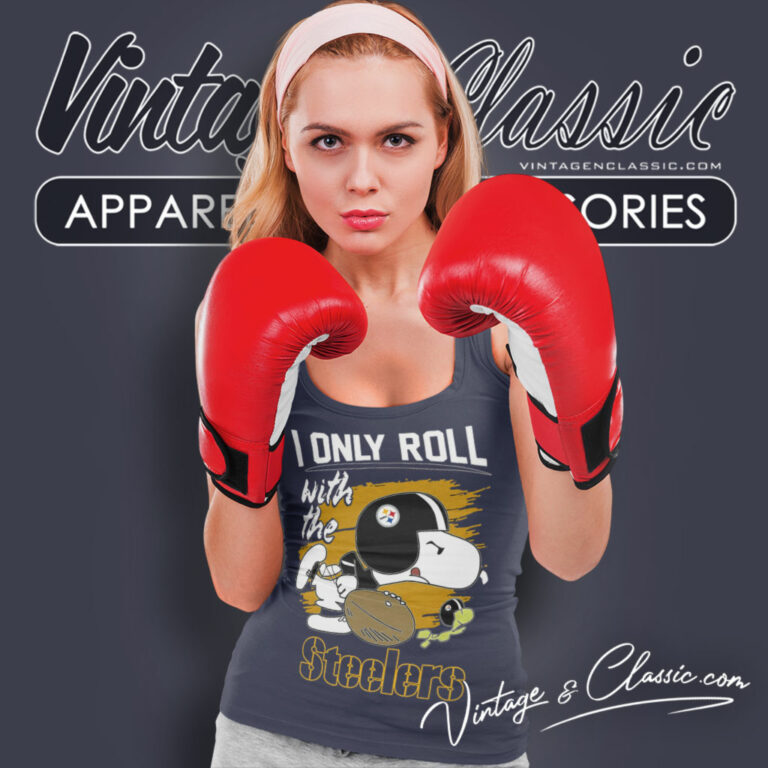 Snoopy I Only Roll With Steelers Tank Top Racerback Snoopy I Only Roll With Steelers Tank Top Racerback