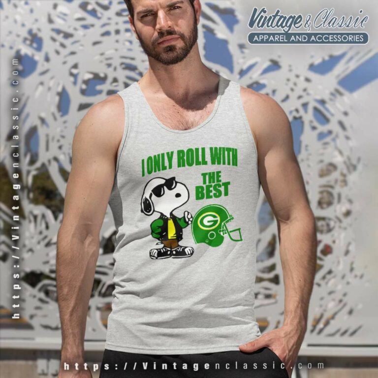 Snoopy I Only Roll With The Green Bay Packers Best Team Tank Top Racerback Snoopy I Only Roll With The Green Bay Packers Best Team Tank Top Racerback