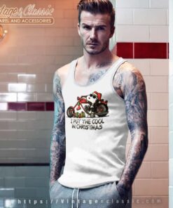 Snoopy I Put The Cool In Christmas Motorcycle Tank Top Racerback