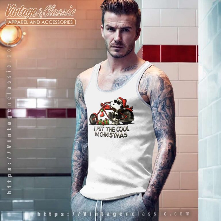 Snoopy I Put The Cool In Christmas Motorcycle Tank Top Racerback Snoopy I Put The Cool In Christmas Motorcycle Tank Top Racerback