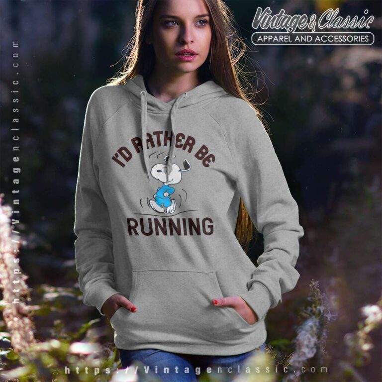 Snoopy Id Rather Be Running Hoodie Snoopy Id Rather Be Running Hoodie