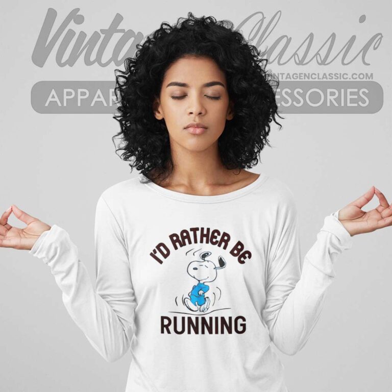 Snoopy Id Rather Be Running Long Sleeve Tee Snoopy Id Rather Be Running Long Sleeve Tee