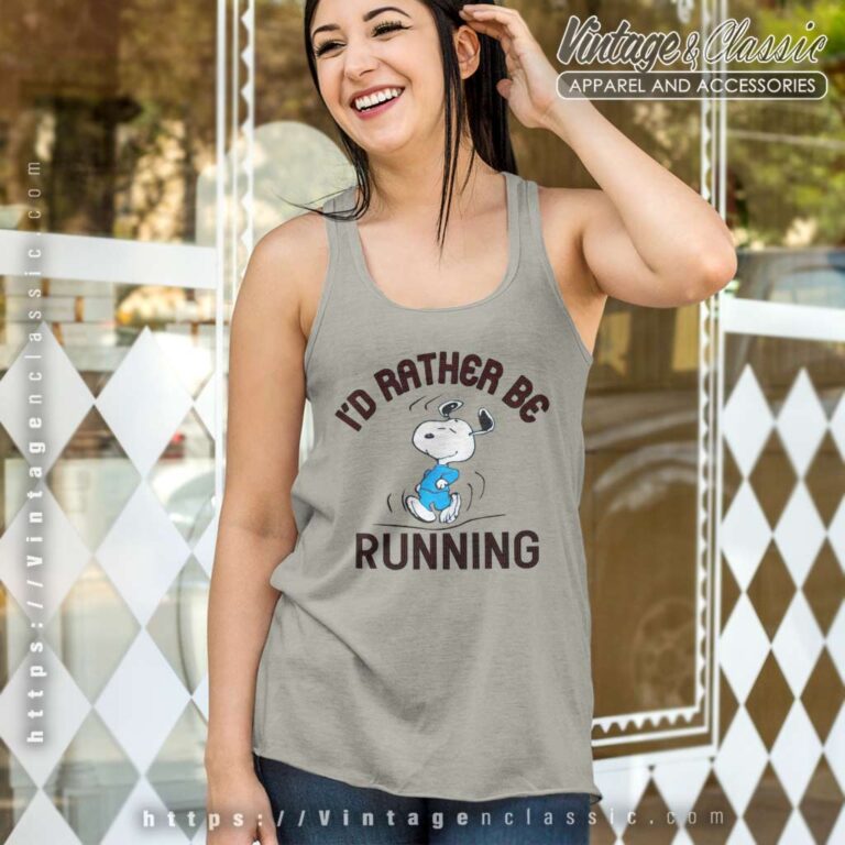 Snoopy Id Rather Be Running Tank Top Racerback Snoopy Id Rather Be Running Tank Top Racerback