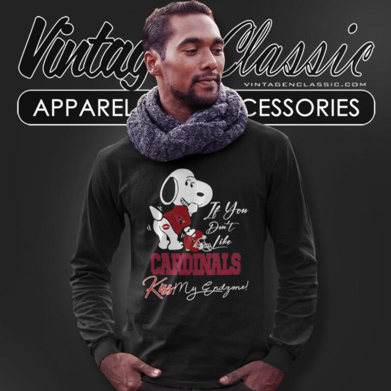 Snoopy If You Dont Like Arizona Cardinals Kiss My Endzone Long Sleeve Tee Snoopy If You Dont Like Arizona Cardinals Kiss My Endzone Long Sleeve Tee