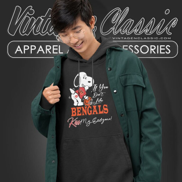 Snoopy If You Dont Like Cincinnati Bengals Kiss My Endzone Hoodie Snoopy If You Dont Like Cincinnati Bengals Kiss My Endzone Hoodie