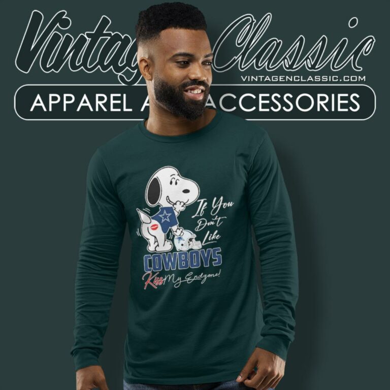 Snoopy If You Dont Like Dallas Cowboys Kiss My Endzone Long Sleeve Tee Snoopy If You Dont Like Dallas Cowboys Kiss My Endzone Long Sleeve Tee