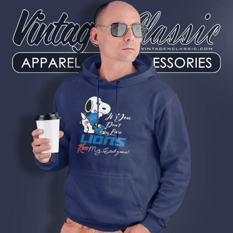 Snoopy If You Dont Like Detroit Lions Kiss My Endzone Hoodie Snoopy If You Dont Like Detroit Lions Kiss My Endzone Hoodie