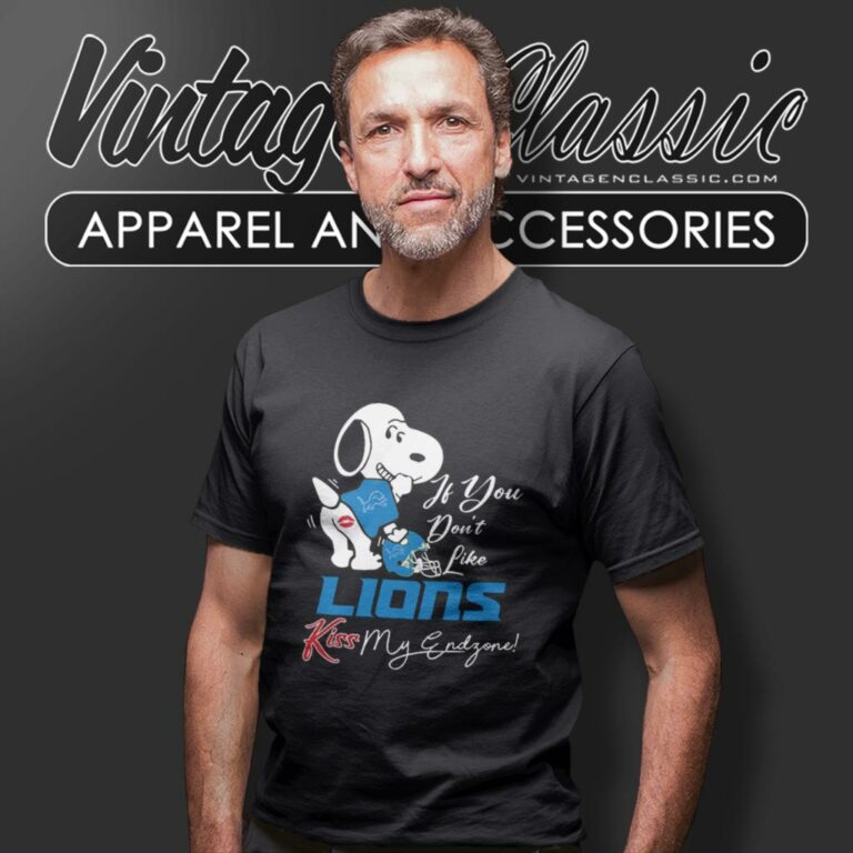 Snoopy If You Dont Like Detroit Lions Kiss My Endzone T Shirt Snoopy If You Dont Like Detroit Lions Kiss My Endzone T Shirt