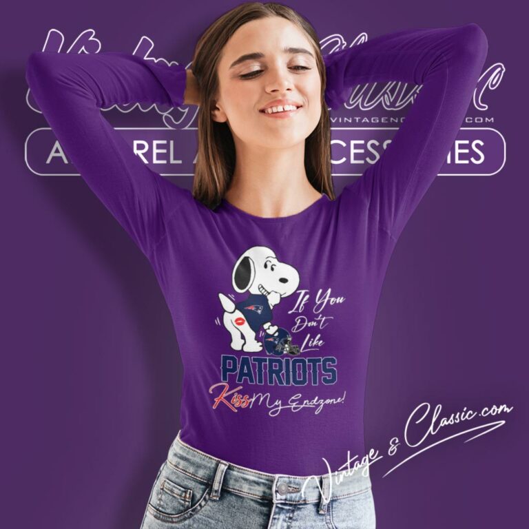 Snoopy If You Dont Like New England Patriots Kiss My Endzone Long Sleeve Tee Snoopy If You Dont Like New England Patriots Kiss My Endzone Long Sleeve Tee