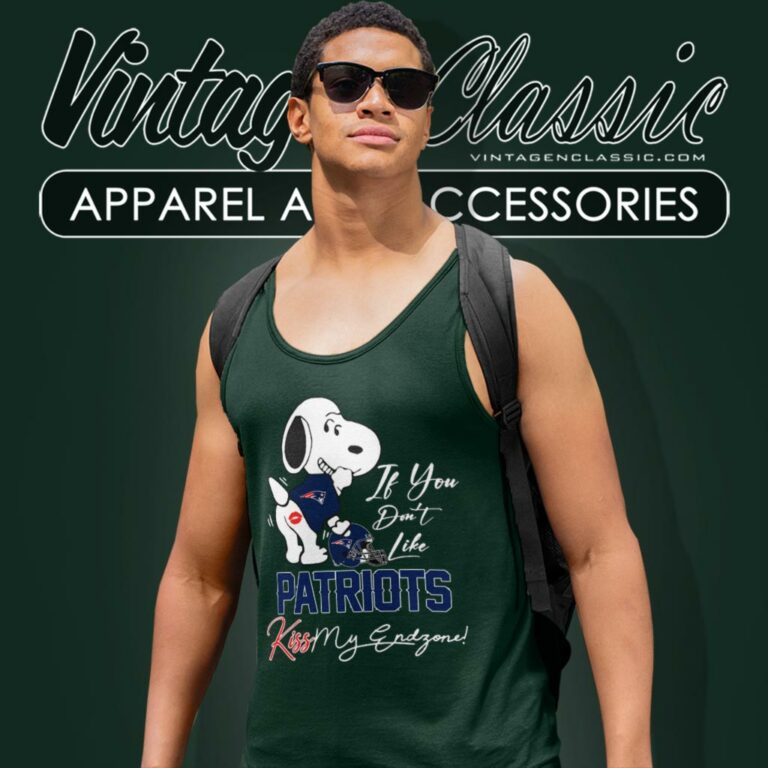 Snoopy If You Dont Like New England Patriots Kiss My Endzone Tank Top Racerback Snoopy If You Dont Like New England Patriots Kiss My Endzone Tank Top Racerback