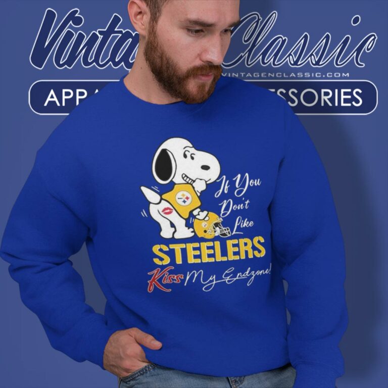 Snoopy If You Dont Like Pittsburgh Steelers Kiss My Endzone Sweatshirt Snoopy If You Dont Like Pittsburgh Steelers Kiss My Endzone Sweatshirt
