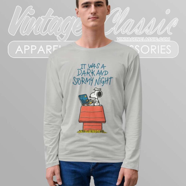 Snoopy It Was A Dark And Stormy Night Long Sleeve Tee Snoopy It Was A Dark And Stormy Night Long Sleeve Tee