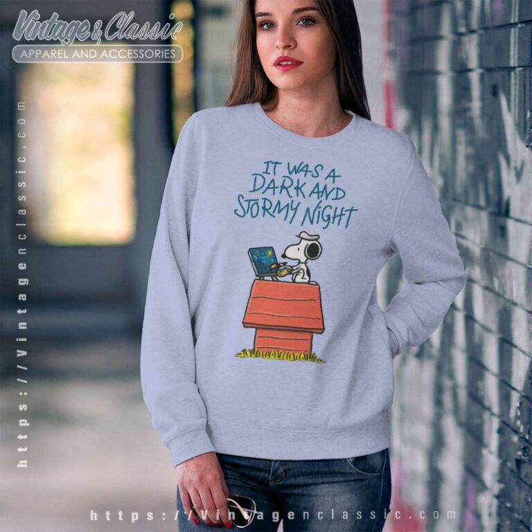 Snoopy It Was A Dark And Stormy Night Sweatshirt Snoopy It Was A Dark And Stormy Night Sweatshirt