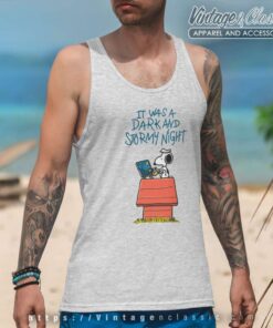Snoopy It Was A Dark And Stormy Night Tank Top Racerback