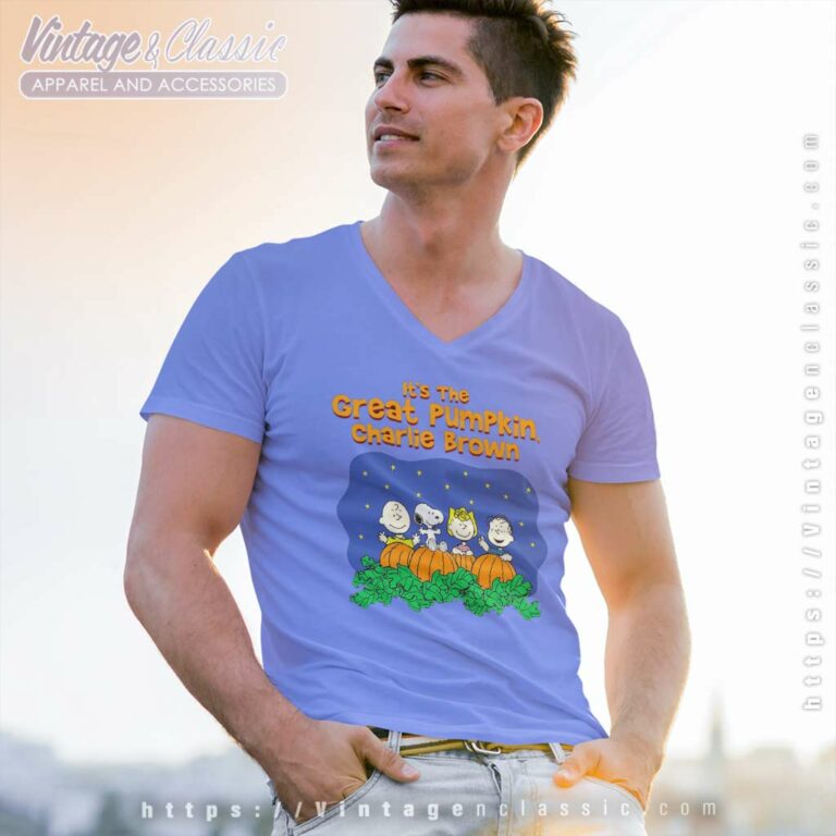 Snoopy Its The Great Pumpkin Charlie Brown V Neck TShirt Snoopy Its The Great Pumpkin Charlie Brown V Neck TShirt