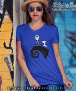 Snoopy Jack Skellington Shirt Halloween V Neck TShirt