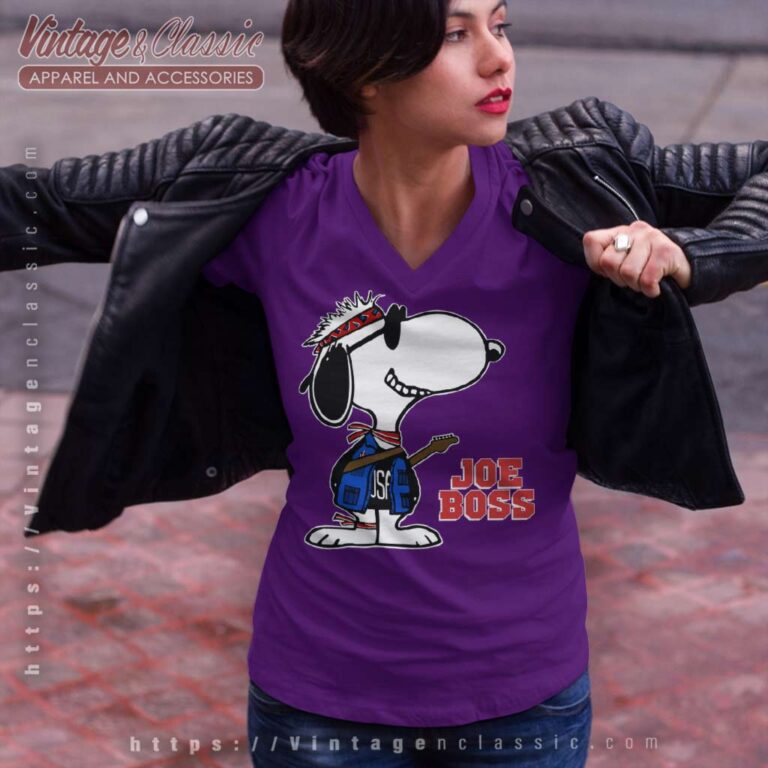 Snoopy Joe Boss Bruce Springsteen Music Rock V Neck TShirt Snoopy Joe Boss Bruce Springsteen Music Rock V Neck TShirt