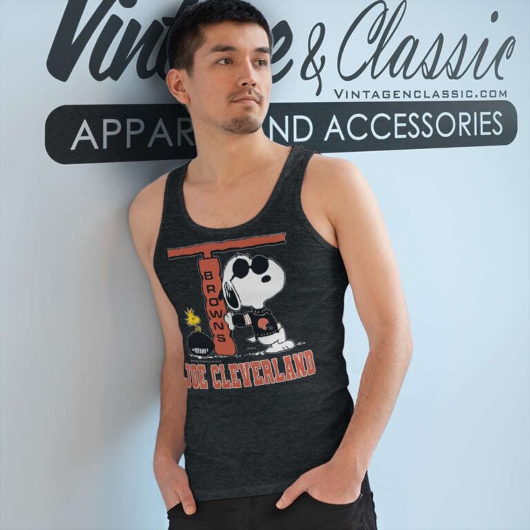 Snoopy Joe Cleveland Browns Baseball Tank Top Racerback Snoopy Joe Cleveland Browns Baseball Tank Top Racerback