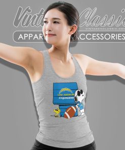 Snoopy Joe Cool And Woodstock Los Angeles Chargers Tank Top Racerback 1