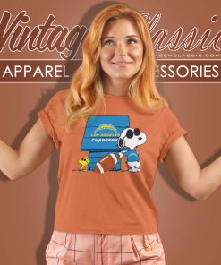 Snoopy Joe Cool And Woodstock Los Angeles Chargers Women T Shirt 1